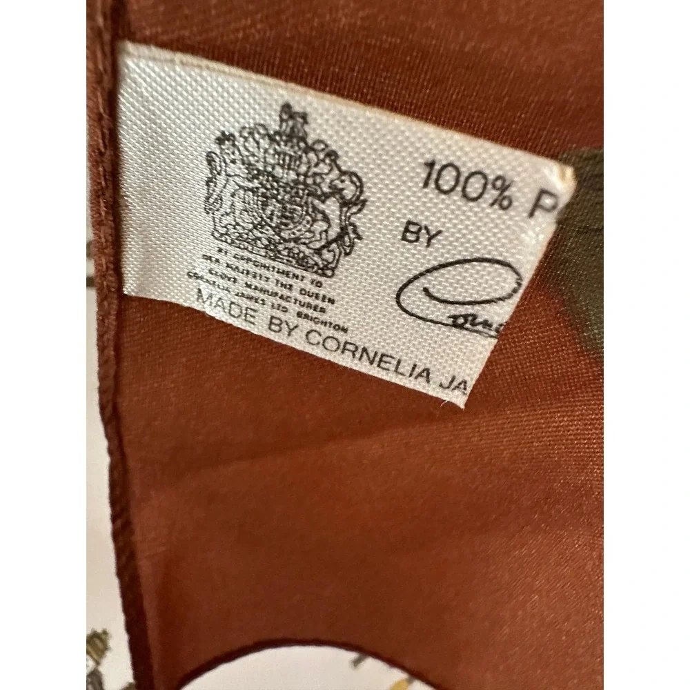 Cornelia‎ James Scarf Brown Royal Mews Carriage Print Polyester 31in Square